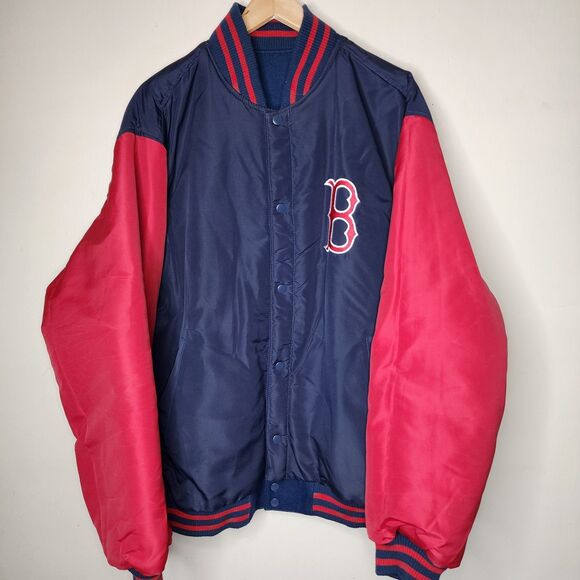 Boston Red Sox Varsity Jacket Leather Wool Embroidered Spellout Logo Mens 2XL - Picture 8 of 14